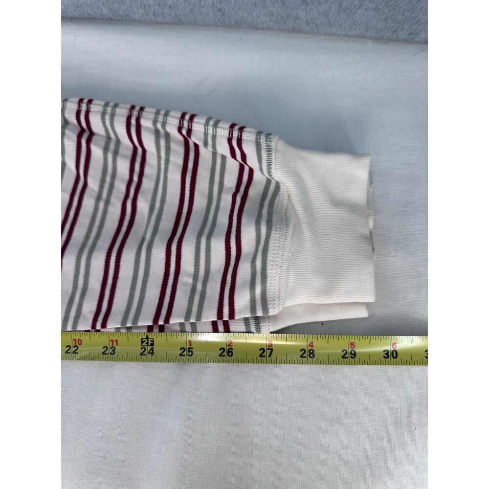 Pact Womens M Striped Red White Green Organic Cotton LS/Pant Jogger Pajama Set - Picture 13 of 15